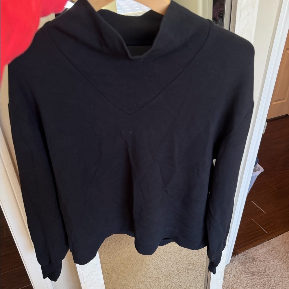 Varley Betsy Double Soft Black Cowl Neck Sweater - Picture 3 of 6